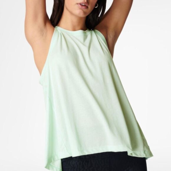 NWT Sweaty Betty Easy Peasy Pima Vest Top Tank Shirt Spring Green Large - Picture 1 of 4